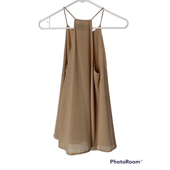 Black Label Halter Top in Tan Flowing Material Size XS - Picture 3 of 6